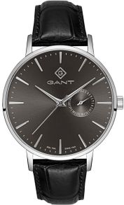 Minimalistisk urtavla med lakritsfrestande läderarmband - Gant Park Hill III G105002
