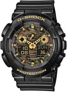Skydd mot magnetfält, hastighetsuträkning och snoozefunktion; armband och boett av harts - Casio G-Shock GA-100CF-1A9ER