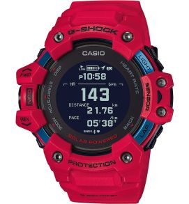 Röd hartsklocka med G-shock-tålighet och bluetooth-funktionalitet - Casio G-Shock G-Squad HR GBD-H1000-4ER