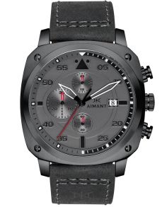 Helsvart, läder och stål... med häftigt designad boett och urtavla - Aimant DA - Gun Metal GDA-230L8-88