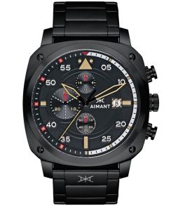 Svart kronograf med sportigt utseende - Aimant DA - Black Out GDA-230S1-11