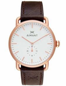 Relativt minimalistisk, med en kantlös miniurtavla - Aimant MY - Rose Gold Brown GMY-240L5-7RG
