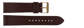 Brunt läderarmband - Carrie Taylor Brown Leather Strap (20mm) Gold