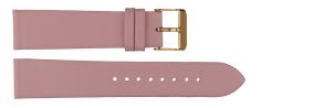Rosa läderarmband - Carrie Taylor Pink Leather Strap (20mm) Gold