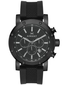 Silikonarmband som är lätt att byta, stålboett som 48 mm bred - Aimant OW - Black Out GOW-250SI1-11
