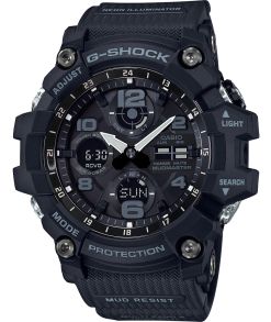 Svart armbandsklocka med analog-digital-mix - Casio G-Shock Mud Master GWG-100-1AER
