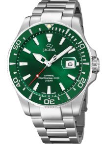 Stålklocka med safirglas och grön urtavla - Jaguar Professional Diver J860/B