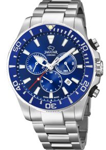 Herrur i rostfritt stål, blå urtavla - Jaguar Chronograph J861/2