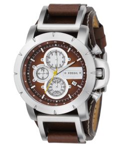 Herrur med extra urskivor och armband i brunt läder - Fossil Jake JR1157 - RIP