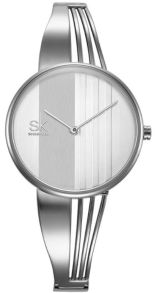 Minimalistisk urtavla som är mönstrad som en fortsättning av det eleganta armbandet - SK Shengke Ladies K0062-S