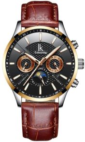 Herrur med brunt läderarmband - IK Colouring Automatic K017GA1L-SLGLBLBR
