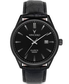 Helsvart klocka, både urskiva och armband - Vincero Kairos Matte Black Bla-Bla-K11
