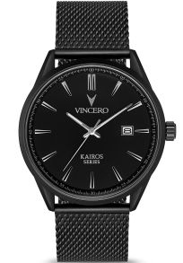 10 bar vattentäthet och svart mesharmband - Vincero Kairos Mesh Matte Black Bla-BlaM-K15