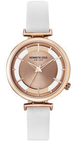 Det vita läderarmbandet ger detta damur en extra känsla av stil och elegans - Kenneth Cole New York Ladies KC50590002