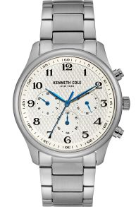 Extra urtavlor för 24-timmarsformat respektive sekundär tidszon - Kenneth Cole New York Mens KC51024001