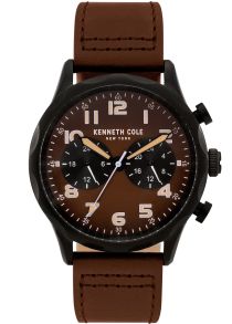 I brunt och svart, med läderarmband - Kenneth Cole New York Mens KC51026003