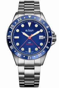 Stålklocka med datumvisning och super-luminova - Le Jour Seacolt GMT 300M Automatic LJ-SC-002