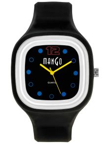 Klocka i svart, fyrkantig boett - Mango Tutti Frutti Black A75102-2SS