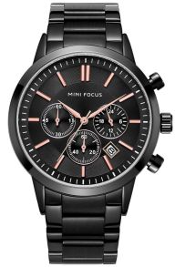 Svart klocka i rostfritt stål - Mini Focus Chronograph MF0188G-01