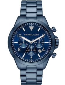 Blå stålklocka med kronograf och 10 bar vattentäthet - Michael Kors Gage MK8829