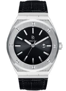 Den starkt manliga boetten sitter på ett elegant läderarmband - Paul Rich Signature Carbon Black Crocodile Leather PR68