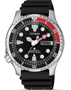 Automatiskt urverk och vattentät till 20 bar... med svart gummiarmband - Citizen Promaster NY0087-13E