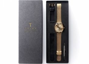 Triwa Sort of Black Gold - Guldig klocka i rostfritt stål med svarta visare