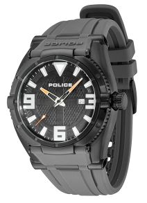 Vattentät klocka med grått gummiarmband - Police Raptor PL13093JSB/02B