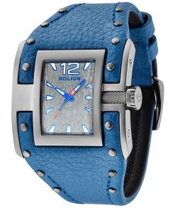 Stilig klocka med blått läderarmband - Police Avenger PL13401JSU/61A