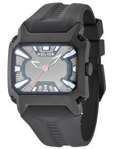 Svart klocka med gummiarmband - Police Tornado PL13600JSB/61