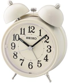 Vit väckarklocka med klassisk formgivning - Seiko Alarm Clock QHK035C