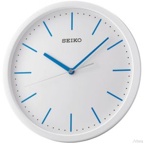 Vit väggklocka med blåa detaljer - Seiko Wall Clock QXA476E