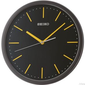 Svart väggklocka med bara visare och markörer - Seiko Wall Clock QXA476Y