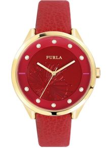 Röd minimalism med läderarmband - Furla Metropolis R4251102521