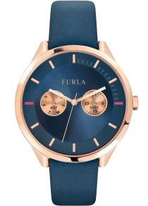 Flott i blått med varderdera urtavlan för visning av datum respektive veckodag - Furla Metropolis R4251102549