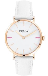 Minimalistisk urtavla och vitt läderarmband - Furla Giada R4251108503