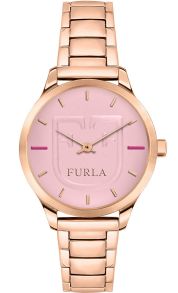 Rödguldfärgad stålklocka med rosa urtavla - Furla Like Scudo R4253125503