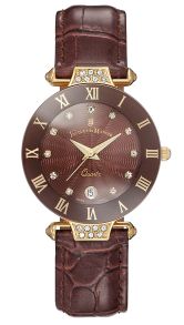 BRun urtavla som matchar det lika bruna läderarmbandet - Jacques du Manoir Coupole Fashion RCP.81