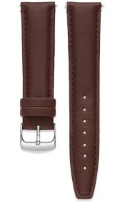 Elegant armband av läder - IHS 20mm Leather 77.02.20 SS Buckle