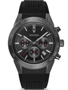 Väldigt tydliga siffror på denna svarta armbandsklockan - Vincero Rogue Limited Release - Gunmetal + Red GraS-Bla-X12