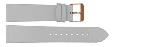 Vitt läderarmband - Carrie Taylor White Leather Strap (20mm) Rosegold