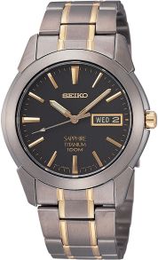 Safirglas och titanarmband i både silver och guld - Seiko SGG735P1