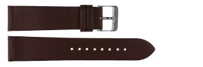 Brunt läderarmband - Carrie Taylor Brown Leather Strap (20mm) Silver