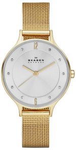 Damur i guld, med mesharmband - Skagen Anita Gold Mesh SKW2150