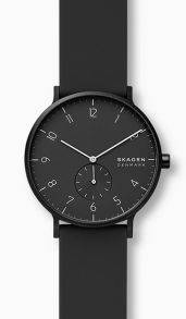 Kvartsur, silikonarmbnad... helt i svart - Skagen Aaren Kulor SKW6544