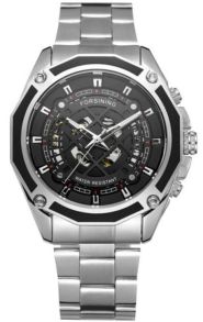 Elegant armbandsklocka med det automatiska urverket synligt - Forsining Automatic SLZd44-SLBL