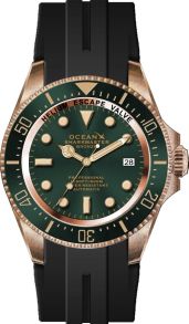 Bra dykarur... med 50 bar vattentäthet - OceanX Sharkmaster Bronze 500 Meters Automatic Diver SMB514