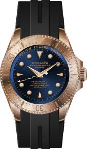 Dykarur med 50 bar vattentäthet och heliumventil - OceanX Sharkmaster Bronze Lightning Bolt Edition 500 Meters Automatic Diver SMB523