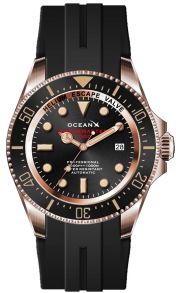 Läckert gummiarmband, 100 bar vattentäthet och mycket annat användbart - OceanX Sharkmaster 1000 Meters Automatic Diver SMS1061B
