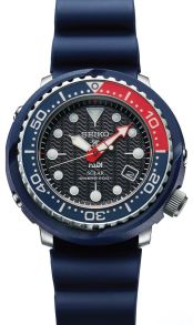 Högteknologiskt herrur med blått gummiarmband - Seiko Prospex Solar Diver SNE499P1